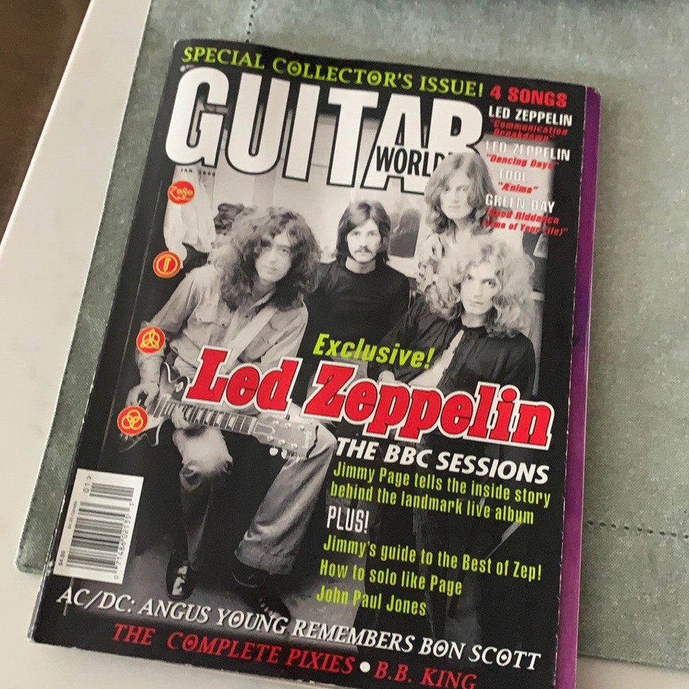 Guitar magazine Led Zeppelin on cover January 1998